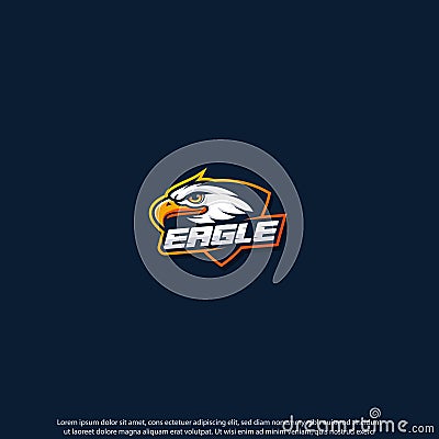 Eagle mascot logo design vector with modern illustration concept style for badge, emblem and tshirt printing. angry eagle Vector Illustration