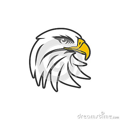 Eagle mascot logo for sport team, Eagle head icon Vector Illustration