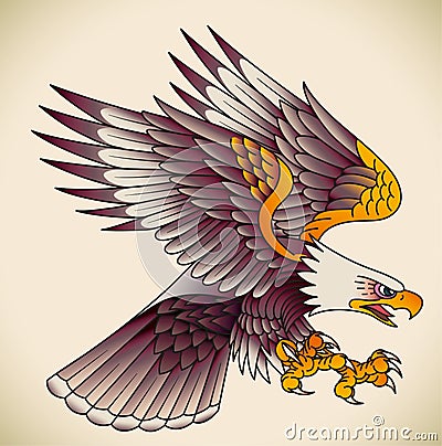 Eagle old-school tattoo Vector Illustration