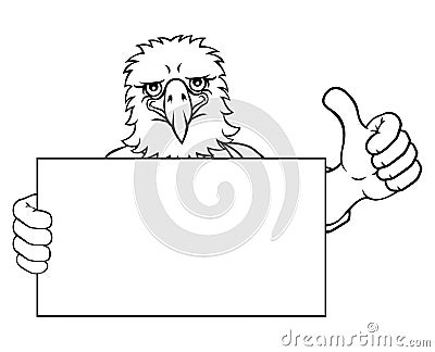 Eagle Painter Handyman Mechanic Plumber Cartoon Vector Illustration