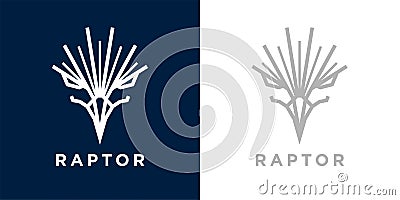 Eagle raptor logo of predator bird template icon Vector Illustration