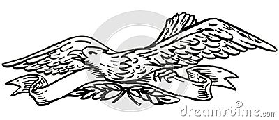 Eagle with scroll Stock Photo