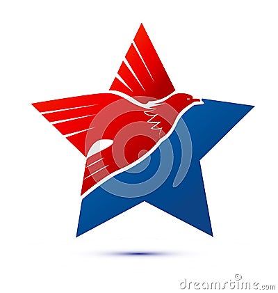 Eagle star, usa american pride, icon vector Vector Illustration