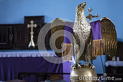 Eagle with tippet in church, Port Antonio, Jamaica Stock Photo