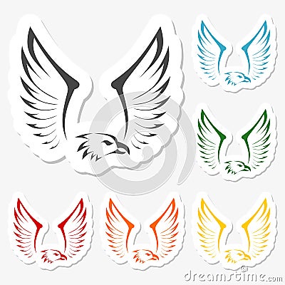 Eagle stickers Vector Illustration