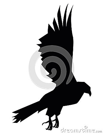 eagle wild flying silhouette Vector Illustration