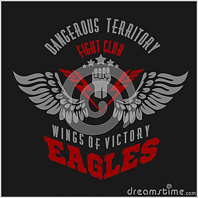 Eagle wings - military label, badges and design Vector Illustration