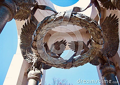 World War II Memorial Wreath, Washington, DC Editorial Stock Photo