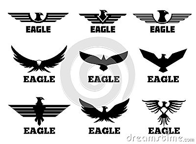 Eagles vector logo set Vector Illustration