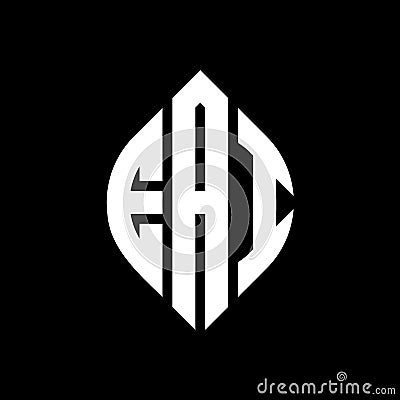 EAI circle letter logo design with circle and ellipse shape. EAI ellipse letters with typographic style. The three initials form a Vector Illustration