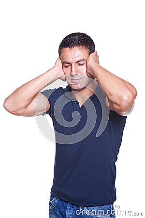 Ear ache Stock Photo