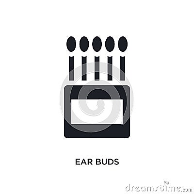 ear buds isolated icon. simple element illustration from hygiene concept icons. ear buds editable logo sign symbol design on white Vector Illustration