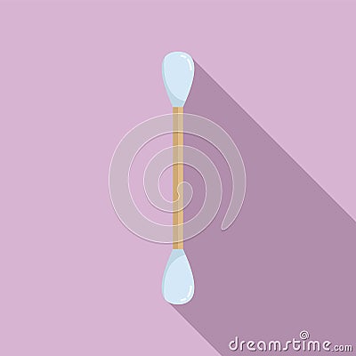 Ear clean stick icon flat vector. Cotton swab Vector Illustration