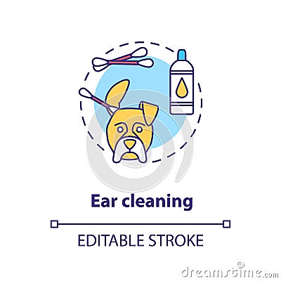 Ear cleaning concept icon Vector Illustration