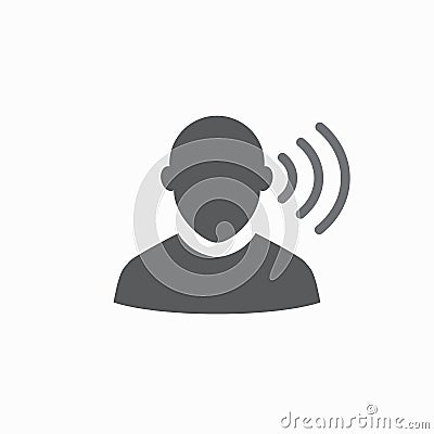 Ear and ear canal outline icon image for hearing Vector Illustration