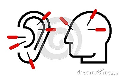 Ear and head acupuncture Vector Illustration