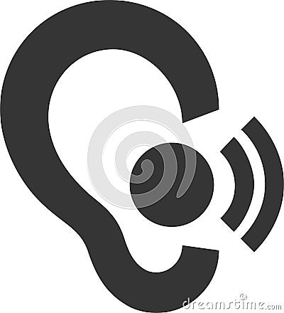 In Ear Headset - Wireless Call - Hearing Aid Stock Photo
