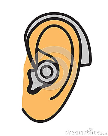 Ear and hearing aid. Vector illustration. Vector Illustration