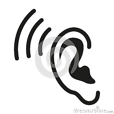 Ear hearing icon. Part of body vector illustration Vector Illustration