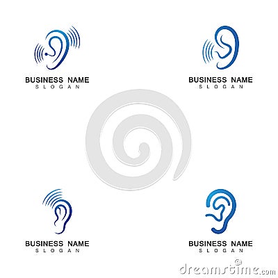 Ear Hearing Logo Template Vector Icon. Vector Illustration