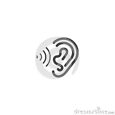 Ear, hearing. Vector icon template Vector Illustration