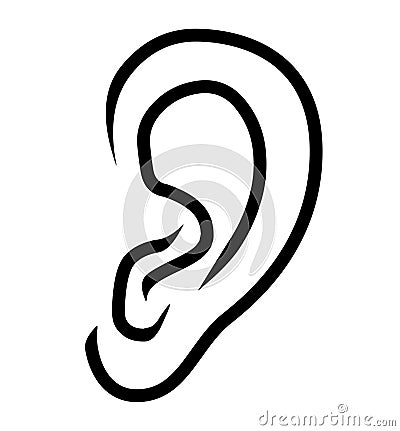 Ear icon logo vector.Ear illustration Vector Illustration