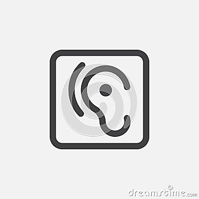 Ear icon Vector illustration isolated on white . Vector Illustration