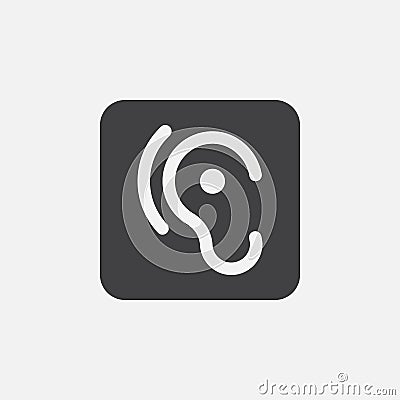 Ear icon Vector illustration isolated on white . Vector Illustration