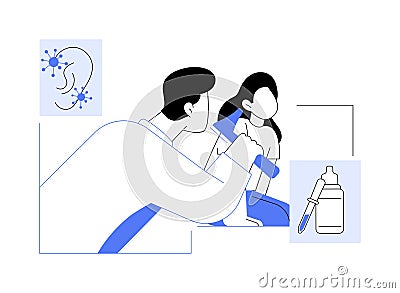 Ear infections in kids abstract concept vector illustration. Vector Illustration