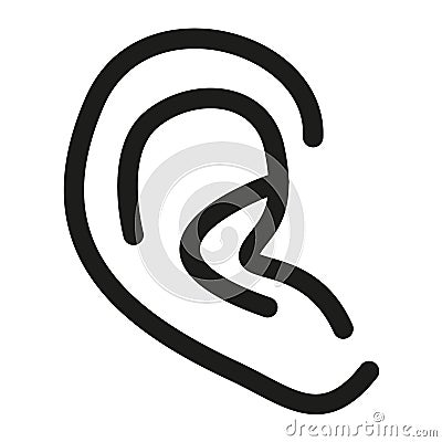 Ear line icon. Part of body vector illustration Vector Illustration