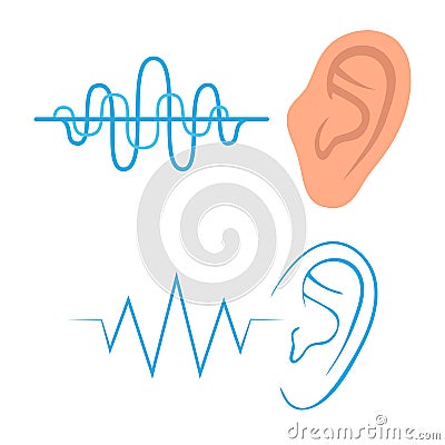 Ear listen sound, Vector Illustration