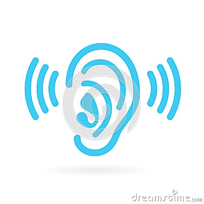 Ear listen vector icon Vector Illustration