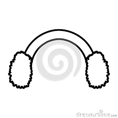 Ear muffs accessory winter protection thick line Vector Illustration