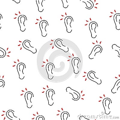 ear pain icon in pattern style. One of pain collection icon can be used for UI, UX Stock Photo