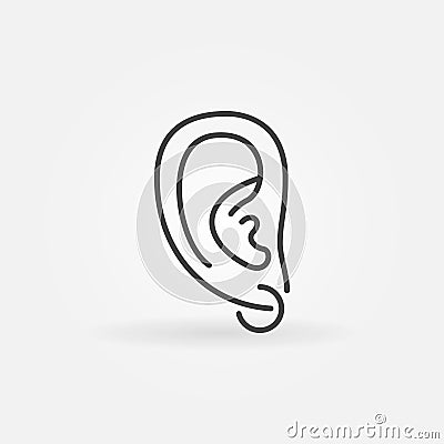 Ear piercing icon - vector minimal symbol in thin line style Vector Illustration