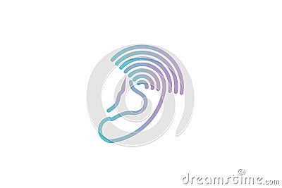 ear radiology medical logo Designs Inspiration Isolated on White Background. Vector Illustration