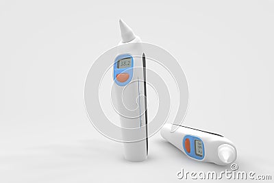 Ear Thermometer Cartoon Illustration