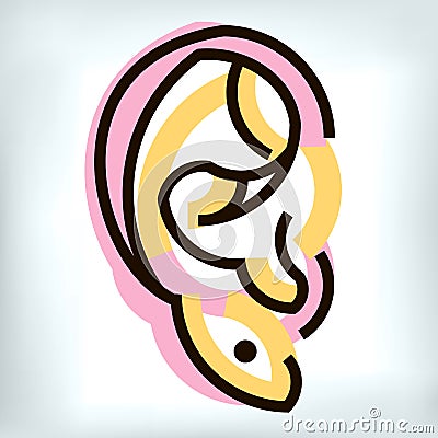 Ear vector illustration graphic human nose Vector Illustration