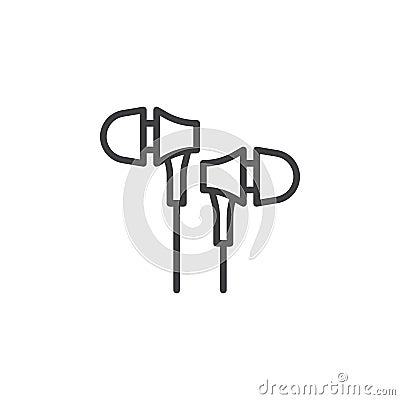 Earbud, Earphones line icon Vector Illustration