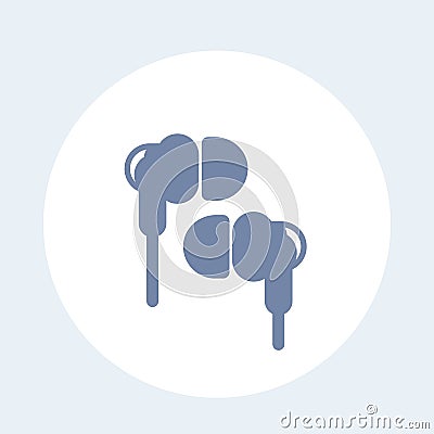 Earbud Headphones icon on white, vector Vector Illustration