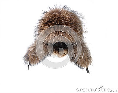 Earflaps fur cap winter Stock Photo