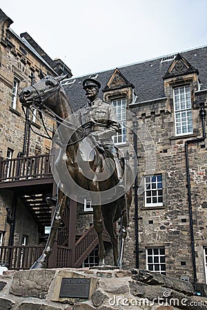 Earl Haig Statue in Edinburgh Castle Stock Photo