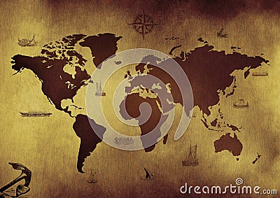 World ancient map Stock Photo