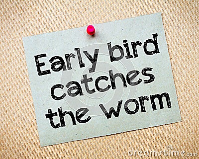 Early bird catches the worm Stock Photo