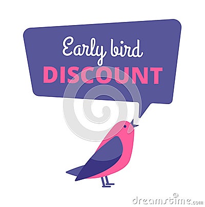 Early bird. Discount special offer, sale banner. Early birds vector concept Vector Illustration