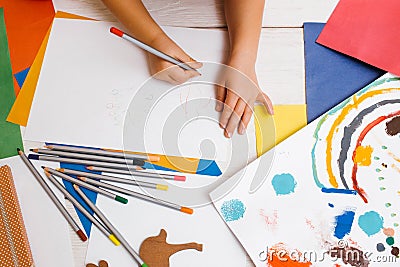 Early children education. Artistic child Stock Photo