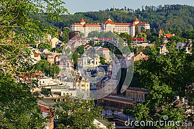 Early evening Karlovy Vary Stock Photo