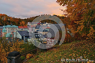 Early evening Karlovy Vary Stock Photo