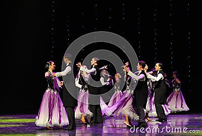 Early lilac-Israeli folk dance-the Austria's world Dance Editorial Stock Photo