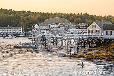 Early Morning in Boothbay Harbor Stock Photo